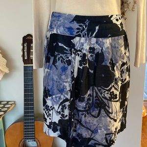 Ann Taylor Linen and Silk floral paint skirt